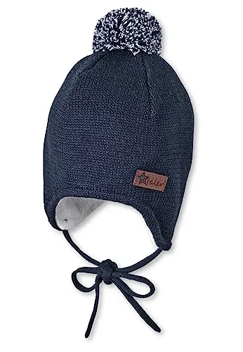 Sterntaler Baby Jungen Strickmütze mit Bommel, marine, 47 von Sterntaler