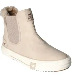 Mustang Damen Stiefelette Schlupfstiefelette Sneaker Stretcheinsatz 1410-601, Größe:38 EU, Farbe:Beige - Beige - 38