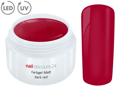 UV GEL Farbgel MATT LOOK Gel DARK RED French Color Mattes Finish Versiegler Rot