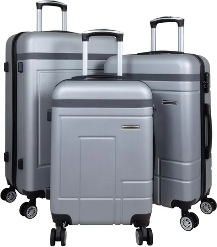 Trendyshop365 Kofferset 3 tlg. Hartschale Genf mit Zahlenschloss - Das 3-teilige Kofferset aus robuster Hartschale überzeugt durch kratzunempfindliches ABS und modernes Design. Mit 4 drehbaren Rollen und Teleskopgriff für mühelosen Transport. Ideal für organisierte Reisen dank durchdachter Innenaufteilung.