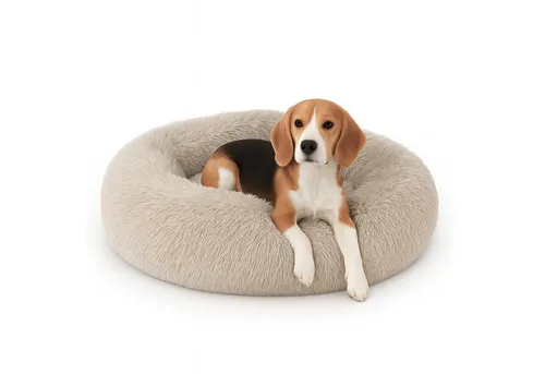 Bestlivings Tierbett Haustierbett Fluffy, Polyester, Hundekissen rund flauschig, rutschfest - Hundebett Katzenbett