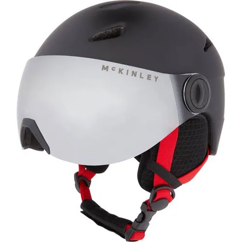 McKinley Kinder Pulse S2 Visor HS-017 Skihelm, Black/Red, M - Skihelme & Snowboardhelme mit hervorragender Stoßdämpfung und dauerhafter Belüftung für kühlen und bequemen Tragekomfort den ganzen Tag.