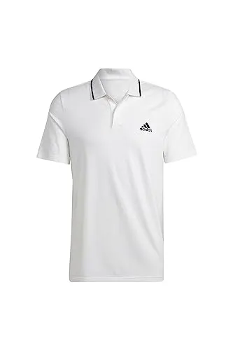 adidas Herren Essentials Piqué Polo Shirt, Weiß, M - Hochwertiges Poloshirt aus 100 % Baumwolle mit regulärem Schnitt und seitlichen Schlitzen für optimalen Tragekomfort, ideal für sportliche und lässige Looks.