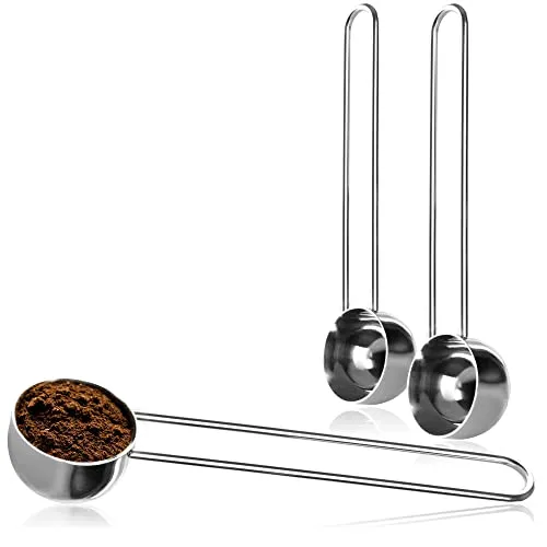 COM-FOUR® 3x Kaffeemaßlöffel aus rostfreiem Edelstahl | Dosierlöffel für Tee, Kaffee, Cappuccino, Kakao und Espresso