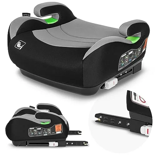 LIONELO LUUK FIX i-Size - Kindersitzerhöhung mit ISOFIX für 22-36 kg, sicher und bequem mit abnehmbarem Bezug und thermoregulierendem Material