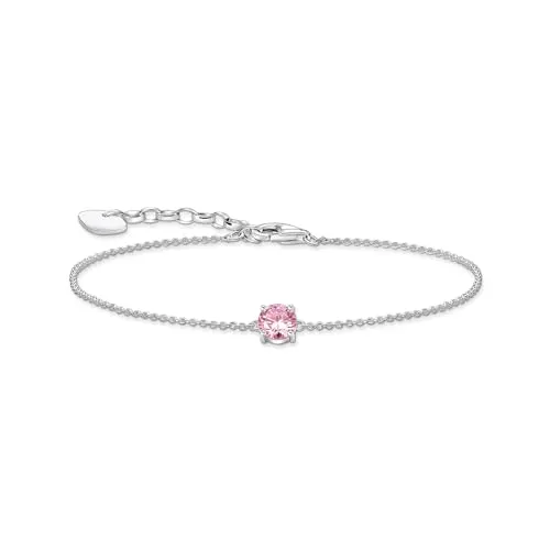 Thomas Sabo Armband mit weißem Zirkonia-Anhänger - Armband für Damen aus vergoldetem 925er Sterlingsilber mit funkelndem Zirkonia-Anhänger, ideal als elegantes Geschenk für besondere Anlässe.