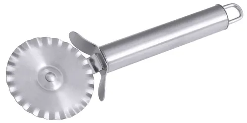 Teigrad, Teigschneider, Edelstahl, gewelltes Rad, Ø 5,7 cm, 18,5 cm Länge