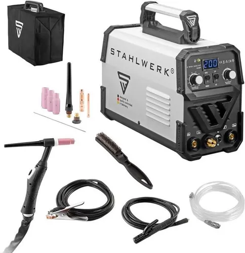 STAHLWERK DC WIG 200 ST IGBT - Kombi WIG Schweißgerät mit 200 A - Schweißgeräte für Stahl und Edelstahl, moderne IGBT-Technologie für hohe Leistung und 7 Jahre Herstellergarantie.