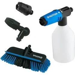 Nilfisk Autoreinigungsset 128500956 - 4-teilig für Hochdruckreiniger - Hochdruckreiniger Zubehör, ermöglicht schnelle und effektive Autowäsche mit einfachem Click&Clean System für mühelose Montage.