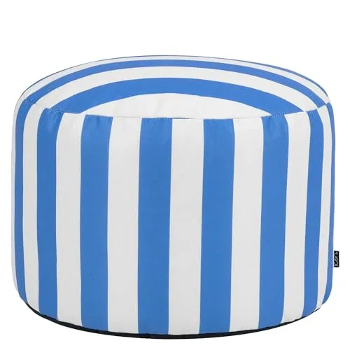 Icon Milano Hocker Kyoto Blau Streifen – Bequemer Pouf für jeden Raum