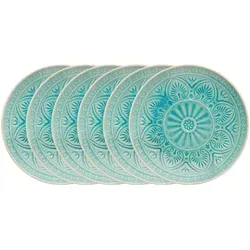 Butlers Teller, Türkis, Keramik, 21x2.5x21 cm, Essen & Trinken, Geschirr, Teller, Speiseteller