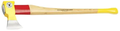 Ochsenkopf Spaltaxt 900mm - 4.52kg Kopfgewicht - Äxte mit ROTBAND-PLUS Stielbefestigung, ideal zum Spalten von Nadelholz, ausgestattet mit hochwertigem Hickoryholz-Stiel in Knauf-Form.