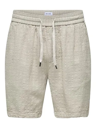 ONLY & SONS ONSTEL Linen Latham 0257 Shorts in silber von ONLY & SONS