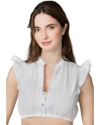 Stockerpoint Dirndlbluse Satine in Weiß – Größe 36 - Elegante Trachtenmode aus 55% Baumwolle und 45% Polyester, pflegeleicht und ideal für festliche Anlässe – perfekt kombiniert mit einem Dirndl!