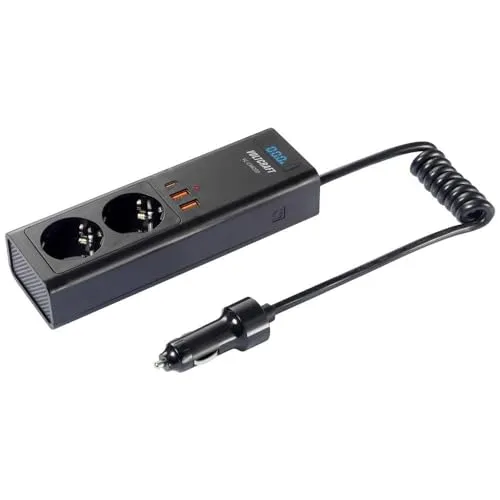VOLTCRAFT Wechselrichter VC-CAR200 200 W 12 V/DC - 230 V/AC - Wechselrichter für 12V DC auf 230V AC, ideal für unterwegs. Perfekt zum Laden von Smartphones und Tablets im Auto – für mehr Flexibilität auf Reisen.