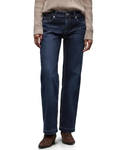 Street One Damen 3716718 Straight Leg Jeans, deep Indigo Washed - Casual Fit für jeden Tag - Jeans im Casual Fit mit Mid Waist und Straight Legs. Dunkelblaue Waschung, ideal für vielseitige Looks. Perfekte Passform mit 5-Pocket Design.