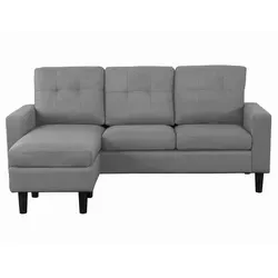 Concept Usine Ecksofa, Grau, Holz, 183x124 cm, Wohnzimmer, Sofas & Couches, Wohnlandschaften, Ecksofas