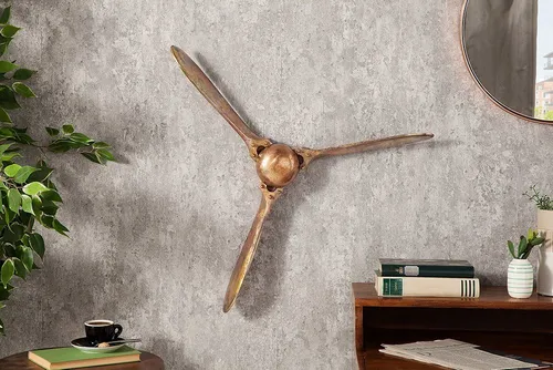 riess-ambiente Wanddekoobjekt SCREW III 60cm kupfer (Einzelartikel, 1 St), Wohnzimmer · Metall · Flugzeug-Propeller · Schlafzimmer