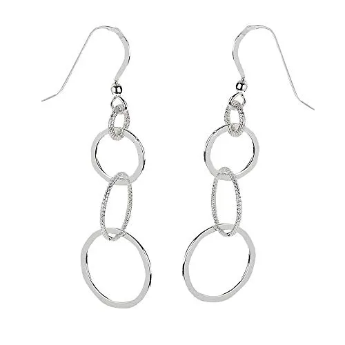 Zeeme Silber Damen Ohrhaken 925/- Sterling Silber - Elegante 5,2cm Matt/Glanz-Optik - Ohrringe für Damen aus 925/- Sterling Silber, mit stilvollem Matt/Glanz-Finish für einen eleganten Look.