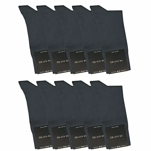 ca·wa·so Herren Socken aus 100% Baumwolle | 10er-Set nahtlose Freizeitsocken in Blau - Herrensocken aus 100% Baumwolle, nahtlos und besonders hautfreundlich. Verstärkte Ferse und Spitze für optimale Haltbarkeit und Tragekomfort.