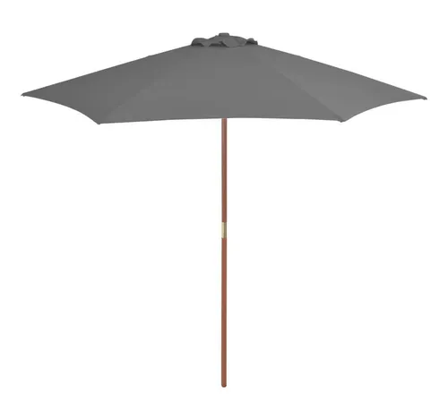Sonnenschirm mit Holz-Mast 270 cm Anthrazit - Ampelschirm mit einer großzügigen Bespannung von 270 cm, stabiler Holz-Mast und eleganter anthrazitfarbener Optik – perfekt für entspannte Stunden im Garten oder auf der Terrasse.