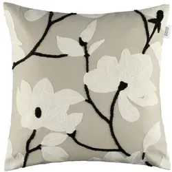 SCHÖNER WOHNEN-Kollektion Dekokissen Fleur, beige - Dekokissen in beige mit floralem Design, 90% Baumwolle für hohen Komfort, ideal für stilvolle Wohnräume.