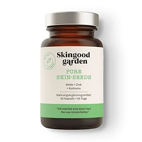 Skingood® Pure Skin Seeds– vegane Hautpflege Kapseln mit Biotin und Zink – Nahrungsergänzung für Haut, Haare und Nägel – 60 Kapseln