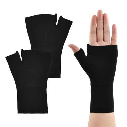 Ziyonix 2 Stück Kompression Stütze Daumen, Atmungsaktive Karpaltunnel Stützhandschuhe Elastische Bandage Daumen Stützen Kompressive Handgelenkstütze Arthritis Handschuhe für Damen Herren (L)