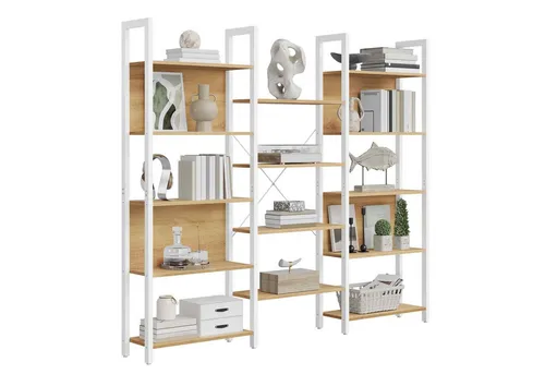 VASAGLE Bücherregal mit 14 Ablagen und Metallrahmen - Vielseitiges Bücherregal für Ihr Wohnzimmer: 14 Ablagen bieten reichlich Platz für Bücher und Deko, während der stabile Metallrahmen für Langlebigkeit sorgt. Einfach zu montieren und ideal für jeden Raum!