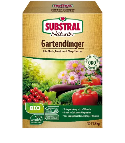 Substral Naturen BIO Garten, 1,7kg - natürlicher Universal-Dünger für Obst, Gemüse und Zierpflanzen, düngt 3 Monate