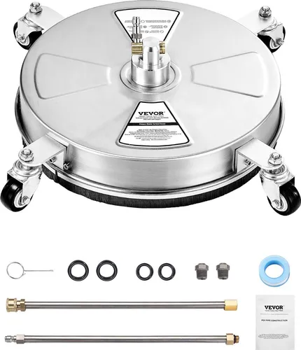 VEVOR 395 mm Hochdruckreiniger-Flächenreiniger - Hochdruckreiniger mit 276 bar Druck, ideal für gründliche und schnelle Flächenreinigung von Beton, Terrasse und Deck. Ausgestattet mit 4 Rädern und professionellem Zubehör für müheloses Arbeiten.