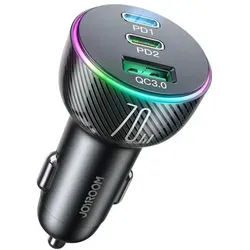 Zigarettenanzünder-autoladegerät 3 Usb-anschlüsse Und 2x Usb-c 70w - Schwarz