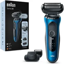 Braun Series 6 Elektrorasierer mit EasyClick Barttrimmer - Folienrasierer für Herren mit SensoFlex-Kopf für geringen Druck auf der Haut und AutoSense-Technologie für effektive Rasur bei unterschiedlichen Bartdichten.