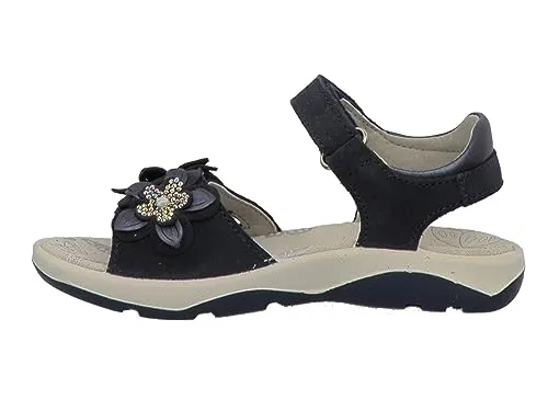 Lurchi Mädchen 74l2003003 Flache Sandale, Navy, 28 EU - Wanderschuhe mit schöner Blumen-Applikation, weichem Fußbett und leichtem PU-Boden für optimalen Komfort und Stil beim Spielen und Entdecken.