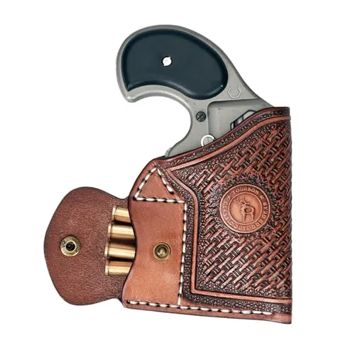 TOURBON Echtleder-Pistolenholster, kleines verdecktes Handfeuerwaffenholster mit Patronentasche