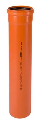 KG Rohr mit Muffe DN 110 1,0 M Abwasserrohr Abflussrohr Kanalrohr