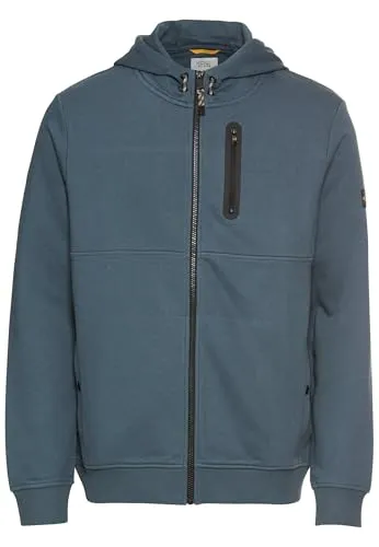 camel active Sweatjacke mit Kapuze und Reißverschlusstasche in Tinted Blue XXL (56/58) - Herren-Sweatjacke aus atmungsaktiver Sweatware, ideal für lässige Looks. Mit praktischer Reißverschlusstasche und pflegeleichtem Material.