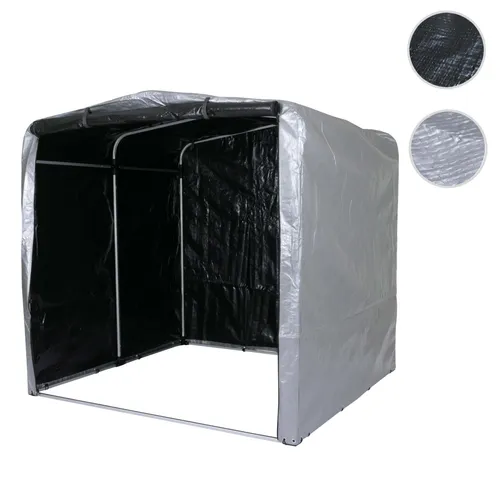 Fahrradgarage HWC-N61 - Foliengarage mit UV-Schutz - Trolleys - Bequem betretbare Fahrradgarage für 4-5 Fahrräder, wasserfest und mit UV-Schutz, idealer Schutz vor Wind und Wetter.