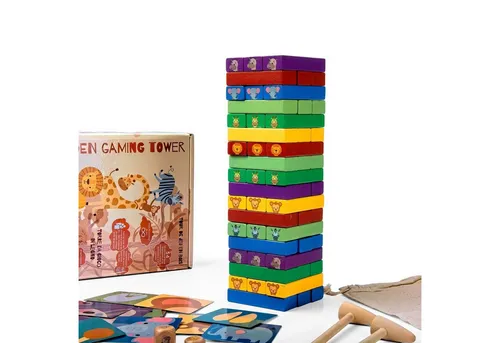 ALL KIDS UNITED Wackelturm-Spiel – Lernspielzeug aus Holz für Kinder - Entdecken Sie den Wackelturm von ALL KIDS UNITED! Dieses vielseitige Lernspielzeug aus hochwertigem Kiefernholz fördert spielerisch die Feinmotorik und Kreativität von Kindern ab 2 Jahren.