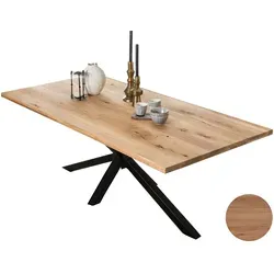 Tischplatte SIT, beige (natur) - Massivholz, 180x100 cm - Zubehör für Möbel, hochwertige Tischplatte aus geölter Wildeiche, pflegeleicht und ideal für stilvolle Wohnräume.