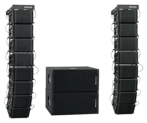 Pronomic V-Array Club Set - 1680 Watt Aktives PA-System für bis zu 300 Zuhörer - PA Komplettset, ideal für Events mit bis zu 300 Zuhörern, bietet beeindruckende 1680 Watt RMS Leistung und kommt mit allen nötigen Patch-Kabeln für einen schnellen Auf- und Abbau.