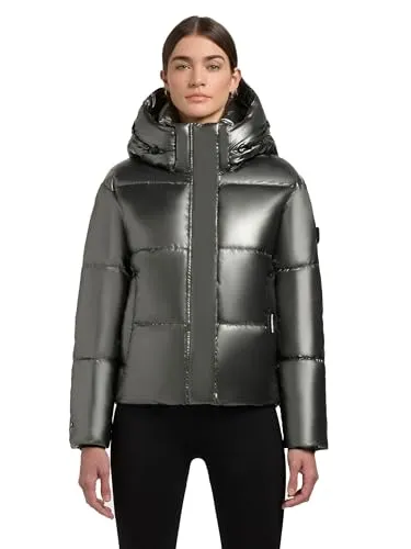 khujo Damen Winterjacke Devina Shiny-YM - Warm und stylish - Funktionsjacken mit wasserabweisendem Material und abnehmbarer Kapuze, ideal für kalte und windige Tage. Urbaner Style trifft auf funktionale Details!