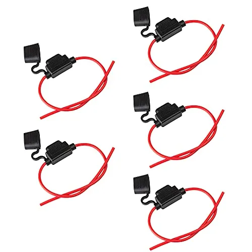 ECENCE 5x Sicherungshalter KFZ LKW Motorrad Boot Sicherungs Halter PKW 14AWG max.20A Flachsicherung Halter für Auto Wohnmobil Camper