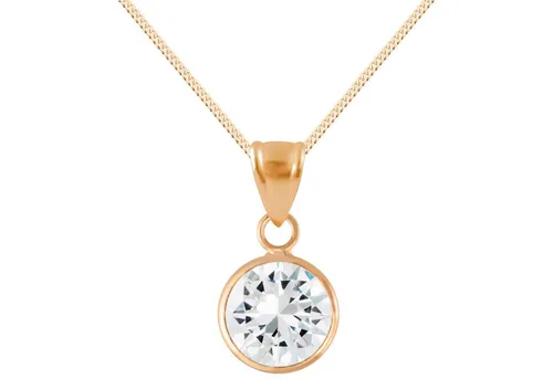 LÖB Kette mit Anhänger 925 Silber Roségold Vergoldet Kette Zirkonia Stein Tropfen Anhänger (Geschenke für Frauen Beste Freundin Mutter Mama Damen zum Geburtstag Weihnachten Weihnachtsgeschenke, Inkl. Schmuckbox), Damen Steinanhänger Solitär Strass Glitzer Diamantform Tropfenanhänger