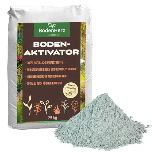 Petigi BodenHerz Bodenverbesserer 25kg - Dünger für gesunde Böden, verbessert die Bodenstruktur und fördert das Pflanzenwachstum im Garten und Rasen.