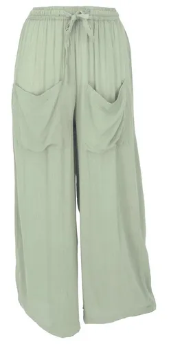 Guru-Shop Relaxhose Boho Sommerhose – Luftige Viskose Krepp Hose - Luftige Boho Sommerhose aus weichem Viskose Krepp mit breitem Bund und großen Taschen. Ideal für entspannte Sommerlooks, vielseitig kombinierbar und bequem für jeden Tag. Perfekte Wahl für stilbewusste Frauen.