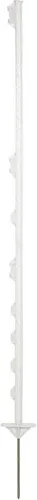 horizont Weidezaunpfähle Kunststoff weiß, Kunststoffpfähle 40 Stück, Höhe 156 cm, mit 8 Ösen für Bänder, Seile, Litzen, mit Doppeltritt