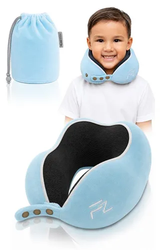 FLOWZOOM Nackenhörnchen COMFY KIDS – Reisekissen für Kinder in blau von FLOWZOOM