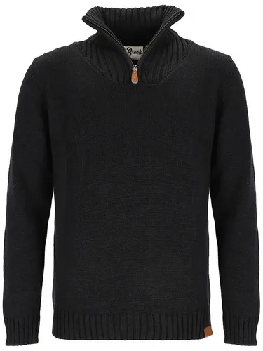 tomBrook Troyer TB-80706 Herren Strickpullover Uni - Pullover mit Stehkragen und Reißverschluss