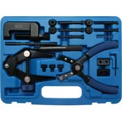 BGS 8867 Motorradketten-Werkzeug-Satz 21-tlg. - Motorradzubehör mit umfassendem Ketten-Servicewerkzeug, ideal für die einfache Montage und Demontage von Motorradketten.